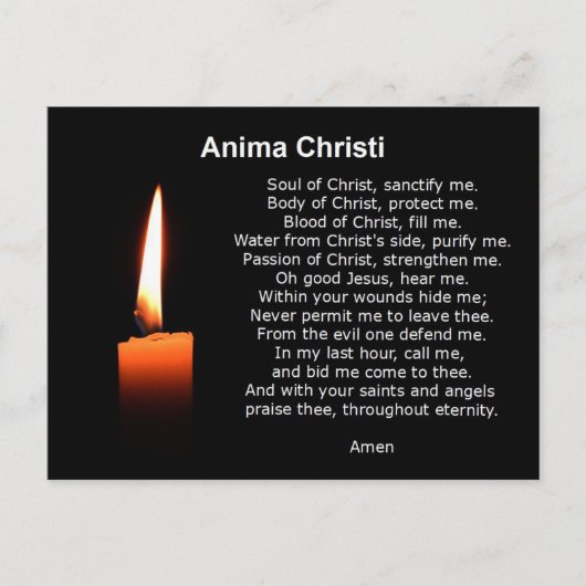 Gebet des Komforts Anima Christi der Christus Postkarte (Vorderseite)
