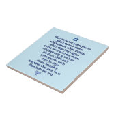 Gebet des Reisenden auf Hebräisch Stilvoller Blaue Fliese (Seite)