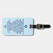 Gebet des Reisenden auf Hebräisch Stilvoller Blaue Gepäckanhänger (Vorderseite horizontal)