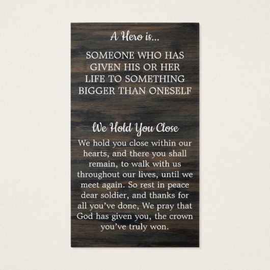 Gebet des Soldaten der britischen Armee (Rückseite)