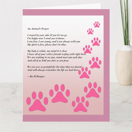 Gebet eines Tieres - Karte (Vorderseite)