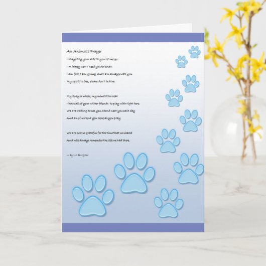 Gebet eines Tieres - Karte (Gelbe Blume)