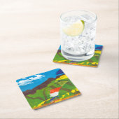 Gebet-Flaggen II Rechteckiger Pappuntersetzer (Vor Ort)