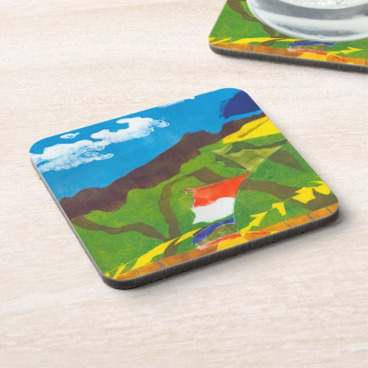 Gebet-Flaggen II Untersetzer (Linke Seite)