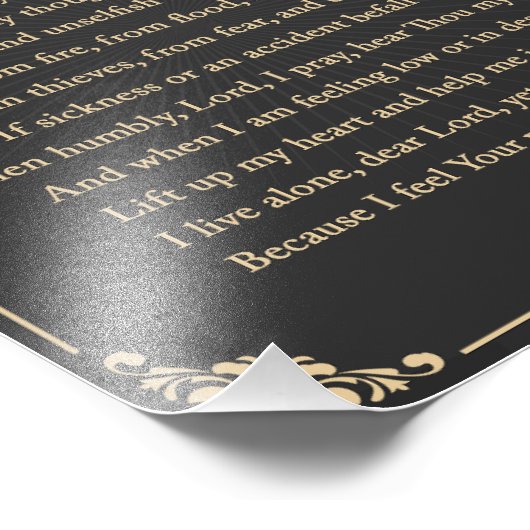 Gebet für Alleinlebende Fotodruck (Ecke)