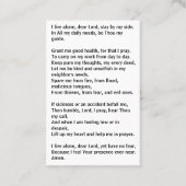 Gebet für Alleinstehende Visitenkarte (Rückseite)