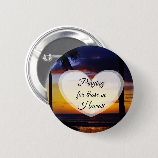 Gebet für die in Hawaii Button (Vorne & Hinten)