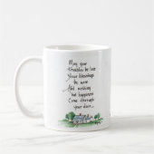 Gebet für die Zuhause, Glücklichkeits-Zuhause-Skiz Kaffeetasse (Links)