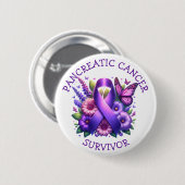 Gebet für ein Heilmittel für Pankreaskrebs Button (Vorne & Hinten)