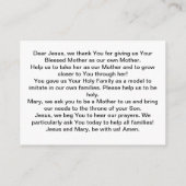 Gebet für Familien Begleitkarte (Rückseite)