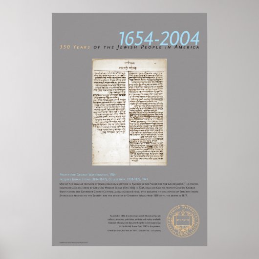 Gebet für George Washington, 1784 Poster (Vorne)