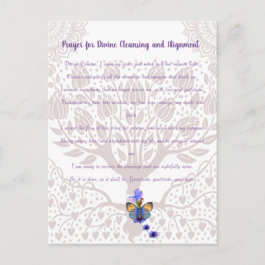 Gebet für göttliche Reinigung und Angleichung Postkarte (Vorderseite)