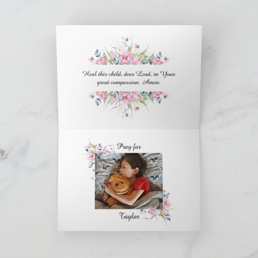 Gebet für Krebs diagnostiziertes Kind Karte (Innenseite)