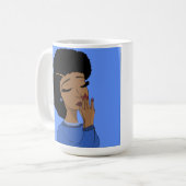 Gebet für Mädchen (blauer Hintergrund) Kaffeetasse (Vorderseite Links)