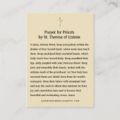 Gebet für Priester durch die Heilige Karte St. The (Rückseite)