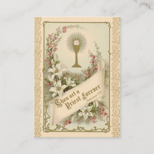 Gebet für Priester durch die Heilige Karte St. The (Vorderseite)