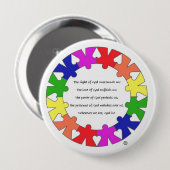 Gebet für Schutz im Hand-und Herz-Kreis Button (Vorne & Hinten)