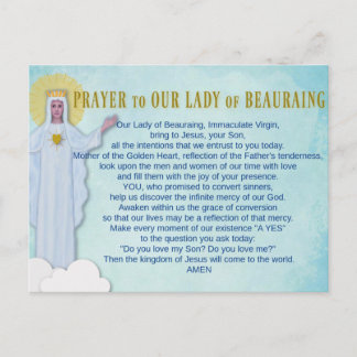Gebet für unsere Lady of Beauraing Postkarte