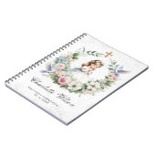 Gebet Girl White Doves Floral Erste Kommune Notizblock (Linke Seite)