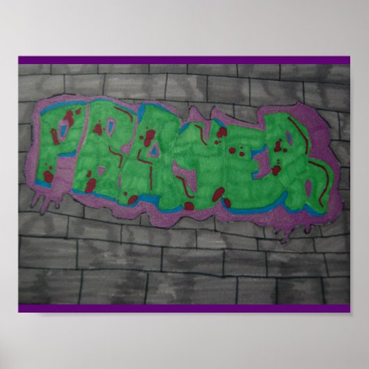 Gebet-Graffiti-Plakat Poster (Vorne)