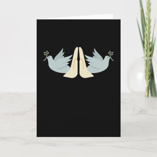 Gebet Hand Peace Doves Christlich Karte (Vorderseite)