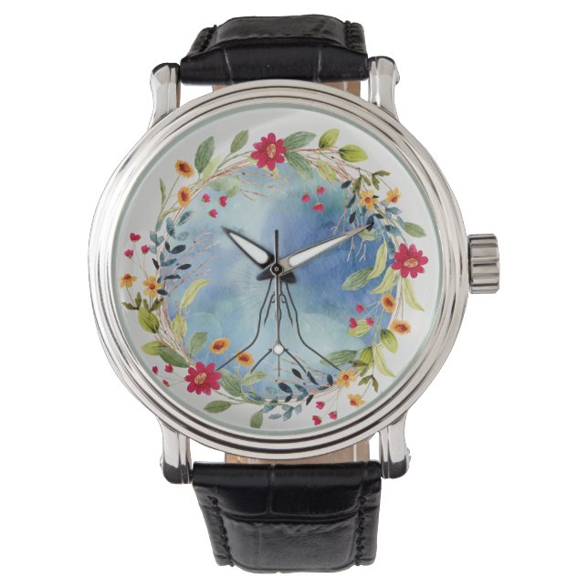 Gebet Hände Aquarell Armbanduhr (Vorderseite)