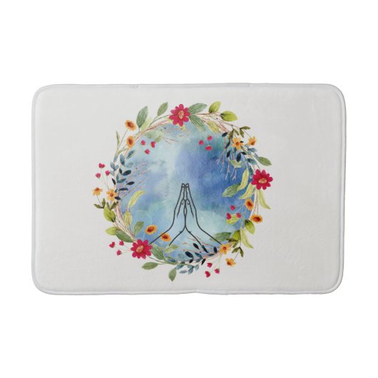 Gebet Hände Aquarell Badematte (Vorderseite)