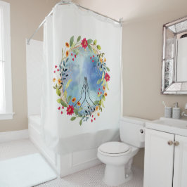 Gebet Hände Aquarell Duschvorhang