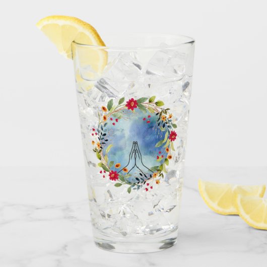 Gebet Hände Aquarell Glas (Vorderseite Ice)