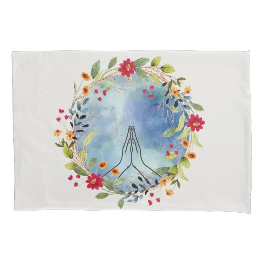 Gebet Hände Aquarell Kissenbezug (Vorderseite)