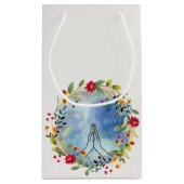 Gebet Hände Aquarell Kleine Geschenktüte (Rückseite)