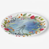 Gebet Hände Aquarell Pappteller (Schrägansicht)