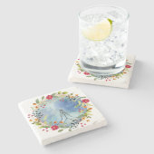 Gebet Hände Aquarell Steinuntersetzer (Seitenansicht)