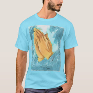 Gebet Hände (blauer Hintergrund) T-Shirt