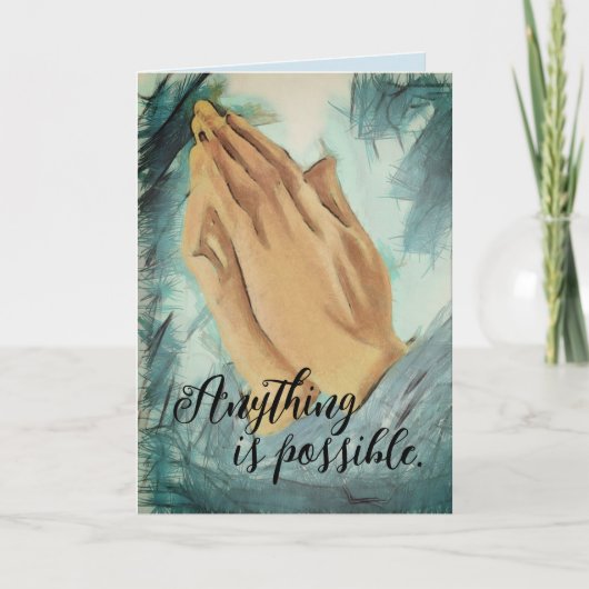 Gebet Hände geklappte Grußkarte Karte (Vorderseite)