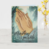 Gebet Hände geklappte Grußkarte Karte (Gelbe Blume)