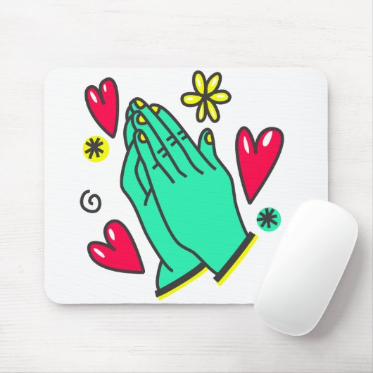 Gebet Hände I WhtBkg I Mousepad (Mit Mouse)