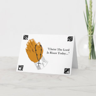 Gebet Hände Kind Kreuz Christus Der Herr Risen Feiertagskarte