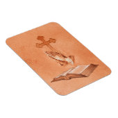 Gebet Hände mit Kreuz und Bibel Magnet (Rechte Seite)