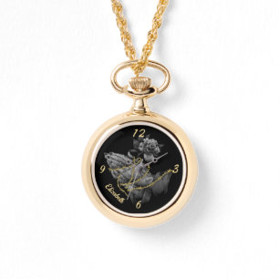 Gebet Hände mit Rose und Hörnern Armbanduhr