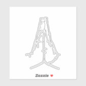 Gebet-Hands, einfache Linie Art Aufkleber (Blatt)