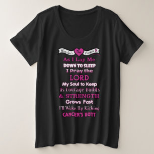 Gebet/Hintern des Kriegers...Brustkrebs Große Größe T-Shirt