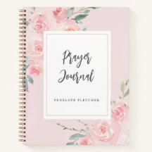 Gebet Journal Aquarell Blumengestein Rosa