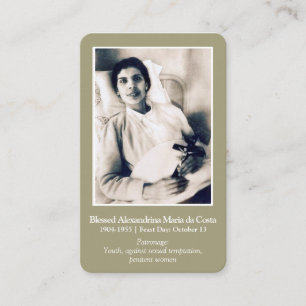 Gebet kardiert gesegnetes Alexandrina Visitenkarte