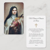 Gebet kardiert | spanisches St. Therese Visitenkarte (Vorne/Hinten)