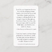 Gebet kardiert | St. Agatha 2 Visitenkarte (Rückseite)