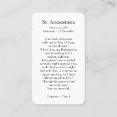 Gebet kardiert | St. Anastasia Visitenkarte (Rückseite)