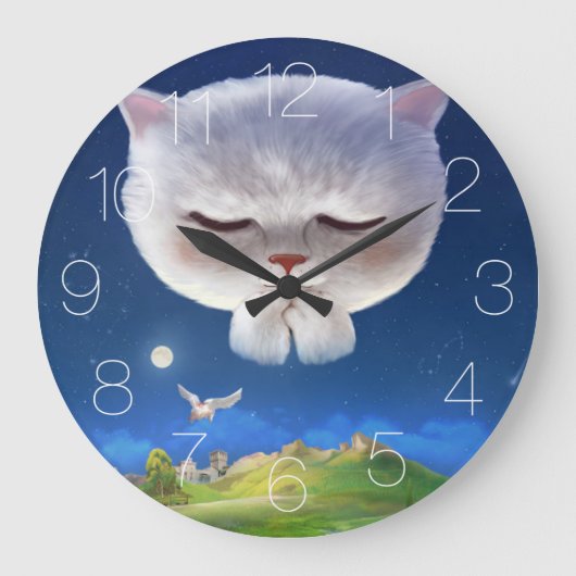 Gebet Katze große Uhr (Vorderseite)