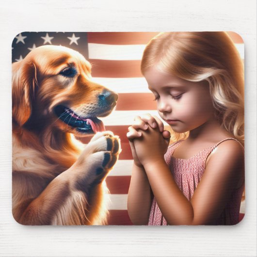 Gebet Kind und Goldener Retriever Mousepad (Vorne)
