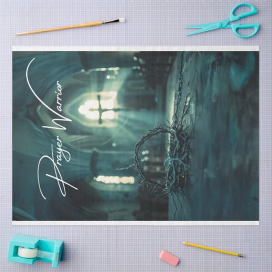 Gebet-Krieger Cross Crown Decoupage Seidenpapier (Basteln)